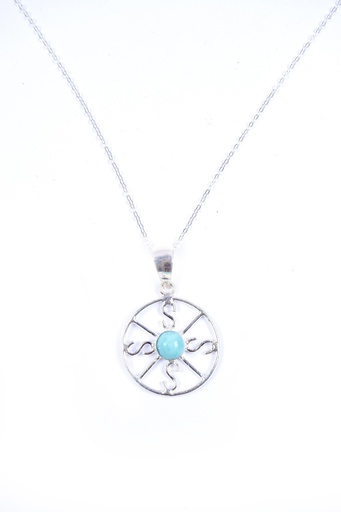 [32729] AUTO SILVER LARIMAR NECKLACE