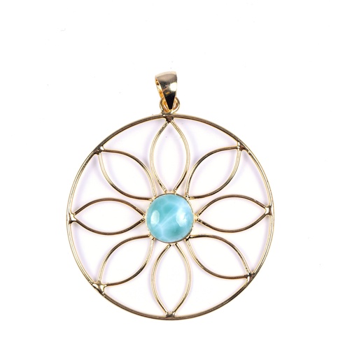 [32936] AUTO SILVER LARIMAR NECKLACE