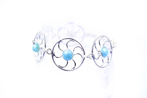 [32735] AUTO SILVER LARIMAR #1 BRACELET