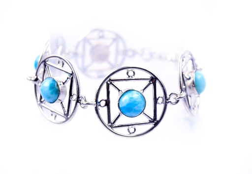 [32736] AUTO SILVER LARIMAR #1 BRACELET