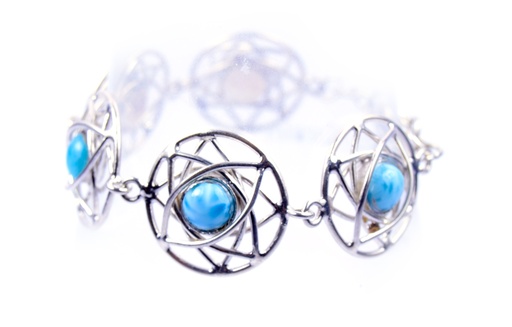 [32737] AUTO SILVER LARIMAR #1 BRACELET