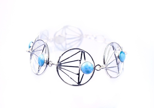 [32742] AUTO SILVER LARIMAR #1 BRACELET