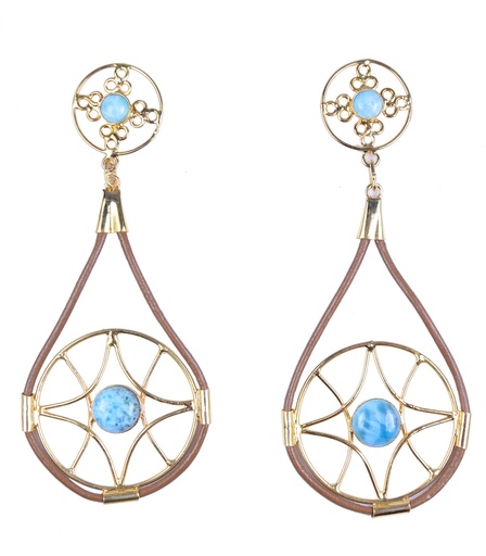 [32757] AUTO PIEL DORATO LARIMAR EARRINGS