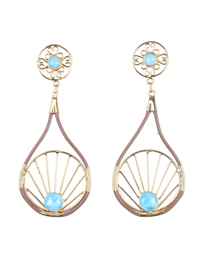 [32758] AUTO PIEL DORATO LARIMAR EARRINGS