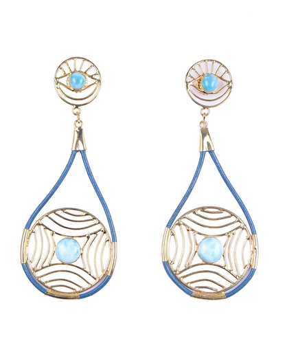 [32759] AUTO PIEL DORATO LARIMAR EARRINGS