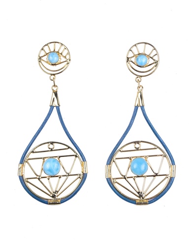 [32764] AUTO PIEL DORATO LARIMAR EARRINGS