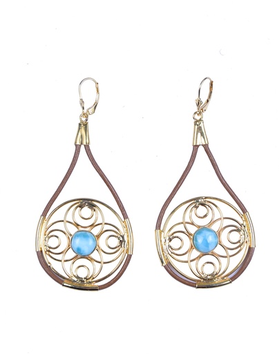 [32778] AUTO PIEL DORATO LARIMAR EARRINGS