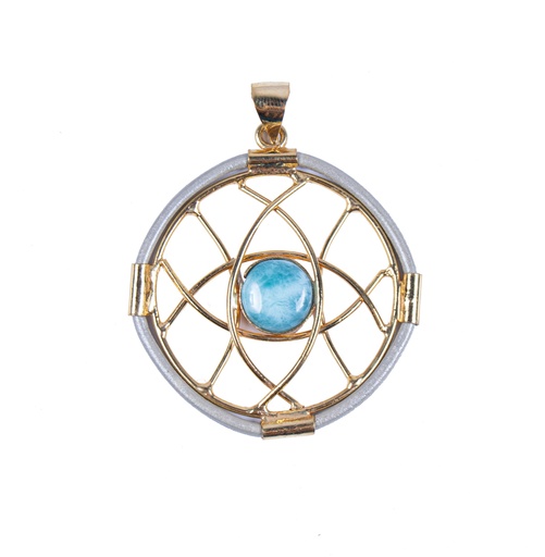 [32780] AUTO PIEL DORATO LARIMAR PENDANT