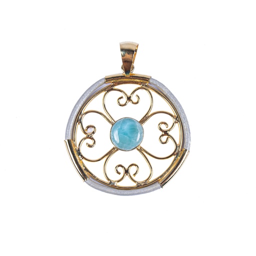 [32782] AUTO PIEL DORATO LARIMAR PENDANT