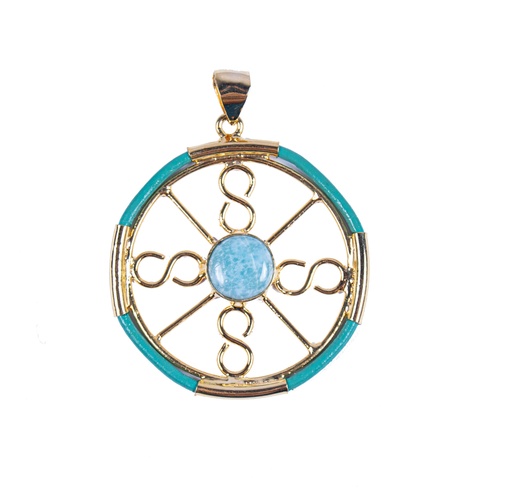 [32783] AUTO PIEL DORATO LARIMAR PENDANT
