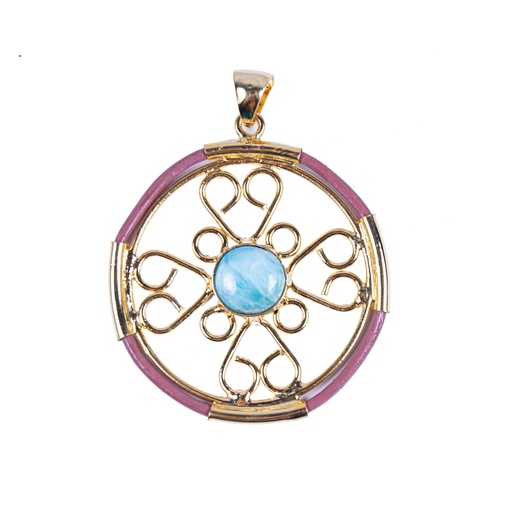 [32785] AUTO PIEL DORATO LARIMAR PENDANT
