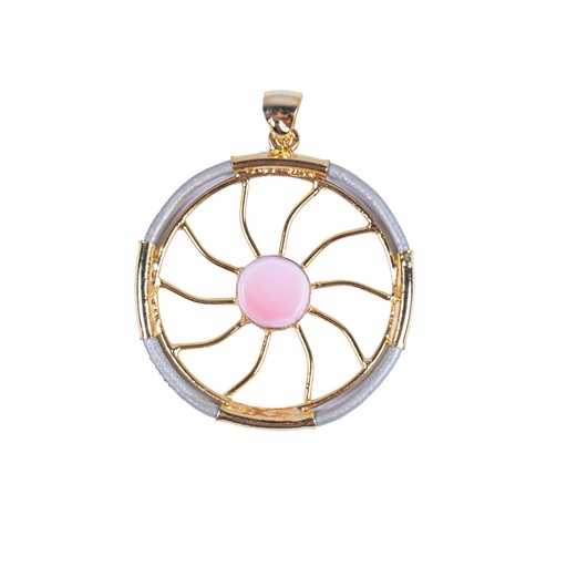 [32788] AUTO PIEL DORATO PINK SEA SHELL PENDANT