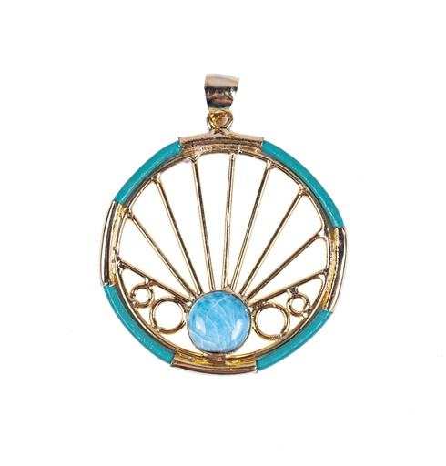 [32790] AUTO PIEL DORATO LARIMAR PENDANT