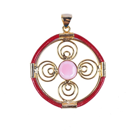 [32792] AUTO PIEL DORATO PINK SEA SHELL PENDANT