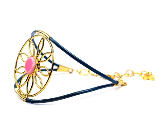 [32801] AUTO PIEL DORATO PINK SEA SHELL BRACELET