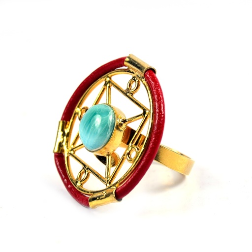 [32813] AUTO PIEL DORATO LARIMAR RING