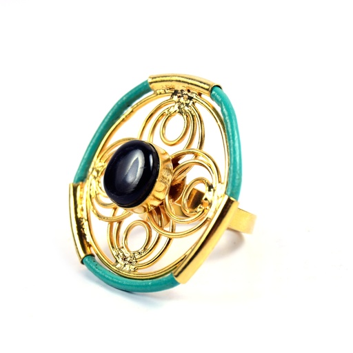 [32826] AUTO PIEL DORATO COW HORN RING