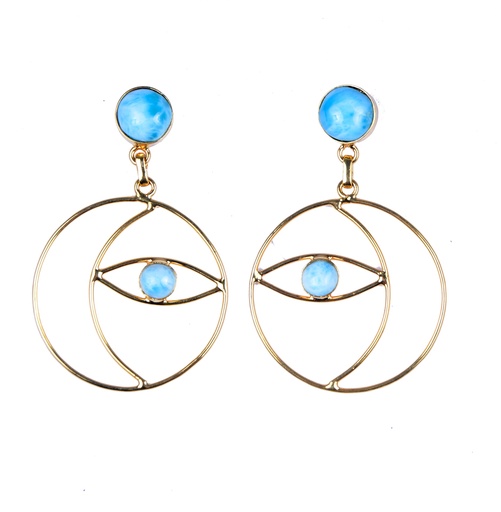 [32837] AUTO DORATO LARIMAR EARRINGS
