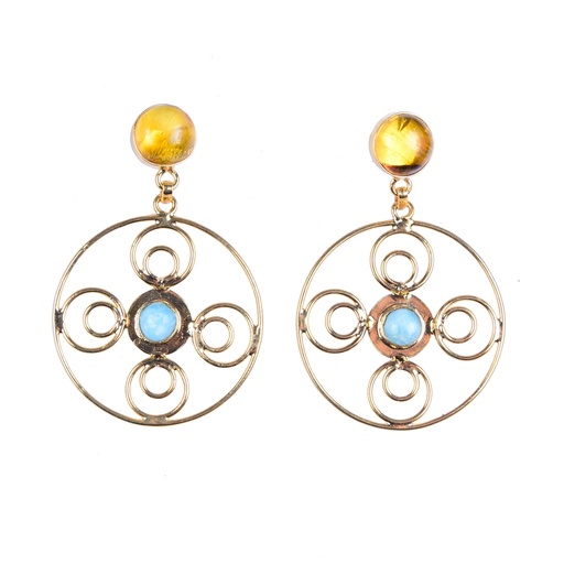 [32848] AUTO DORATO LARIMAR EARRINGS