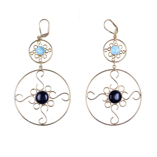 [32852] AUTO DORATO LARIMAR EARRINGS