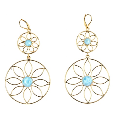 [32859] AUTO DORATO LARIMAR EARRINGS