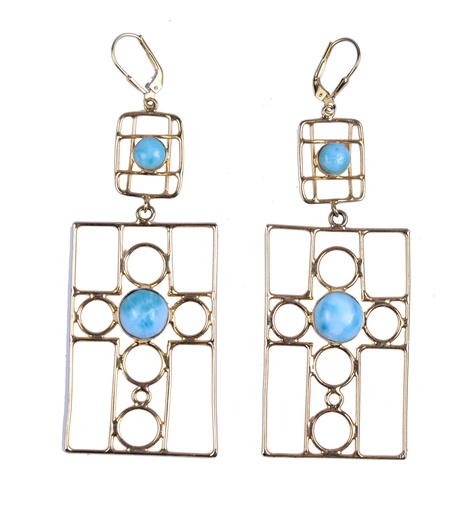 [32862] AUTO DORATO LARIMAR EARRINGS