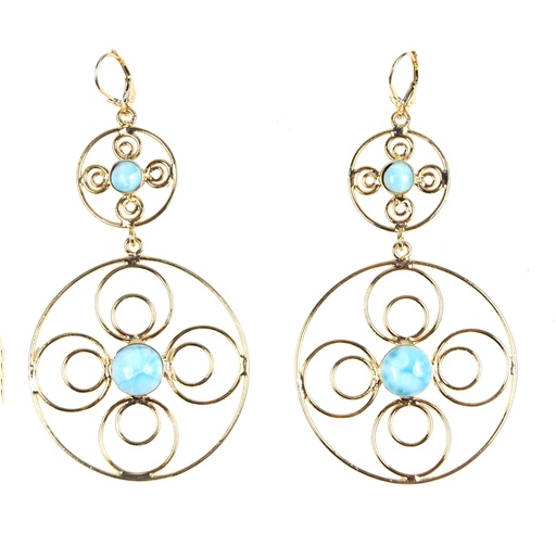[32869] AUTO DORATO LARIMAR EARRINGS