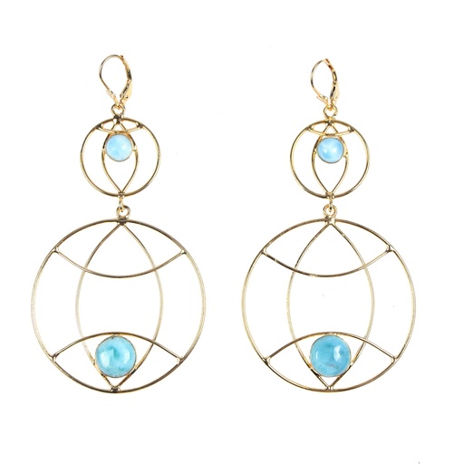 [32870] AUTO DORATO LARIMAR EARRINGS