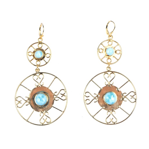 [32872] AUTO DORATO LARIMAR EARRINGS