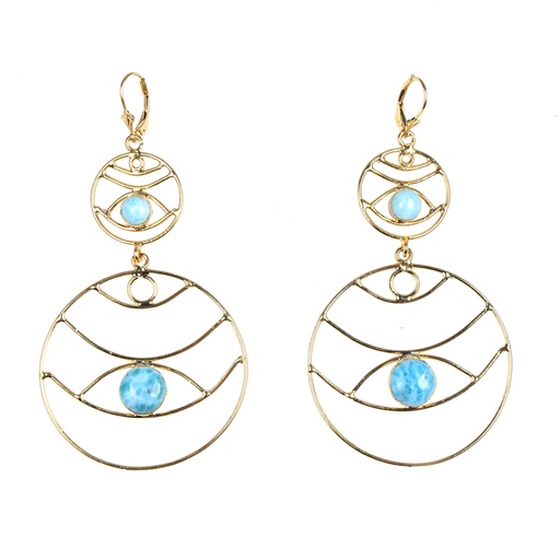 [32875] AUTO DORATO LARIMAR EARRINGS