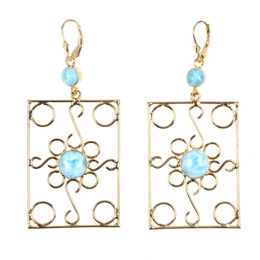 [32884] AUTO DORATO LARIMAR EARRINGS
