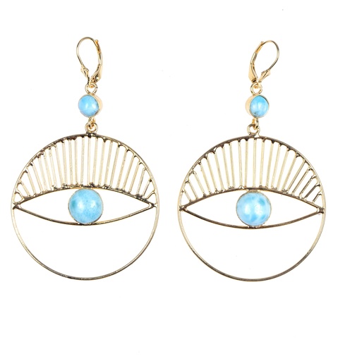[32885] AUTO DORATO LARIMAR EARRINGS