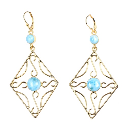 [32886] AUTO DORATO LARIMAR EARRINGS