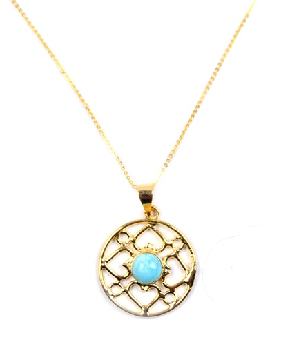 [32899] AUTO DORATO LARIMAR NECKLACE