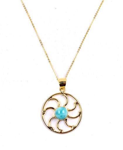 [32900] AUTO DORATO LARIMAR NECKLACE