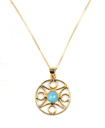 [32902] AUTO DORATO LARIMAR NECKLACE