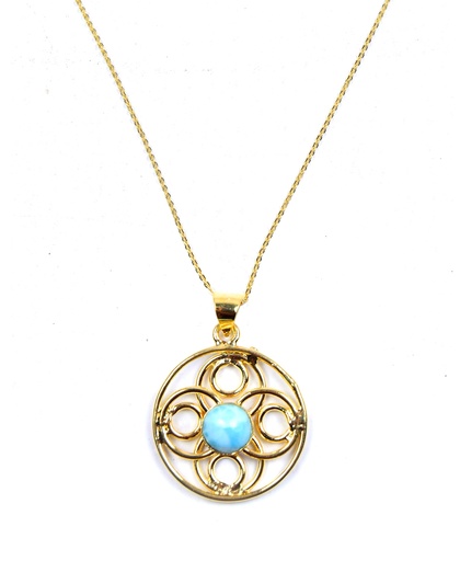 [32903] AUTO DORATO LARIMAR NECKLACE