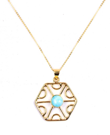 [32904] AUTO DORATO LARIMAR NECKLACE