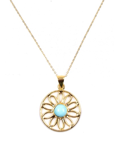 [32906] AUTO DORATO LARIMAR NECKLACE