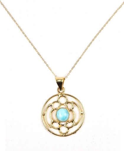 [32907] AUTO DORATO LARIMAR NECKLACE