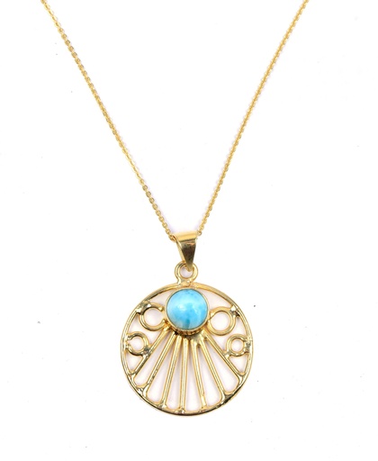 [32908] AUTO DORATO LARIMAR NECKLACE