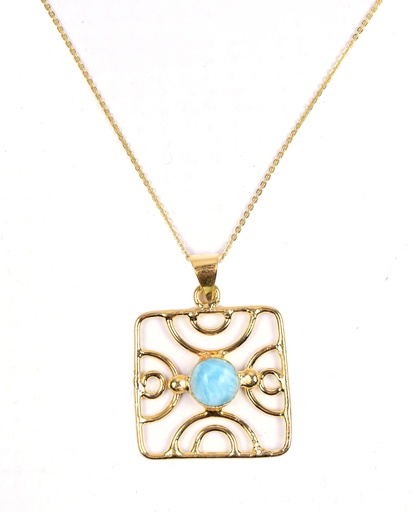 [32909] AUTO DORATO LARIMAR NECKLACE
