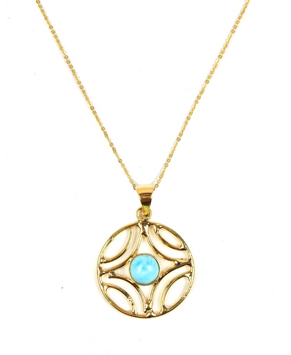 [32911] AUTO DORATO LARIMAR NECKLACE