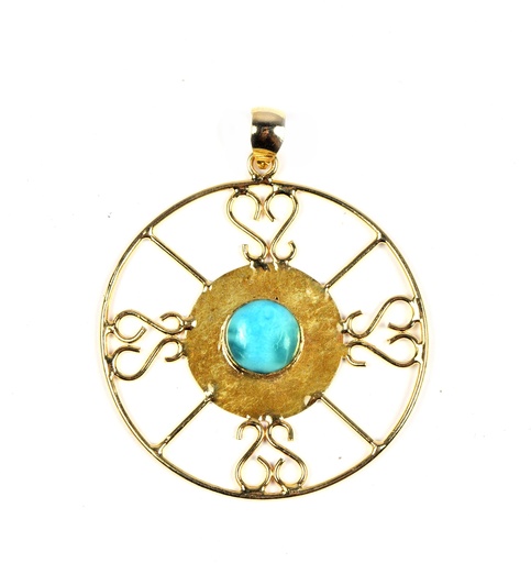 [32914] AUTO DORATO LARIMAR PENDANT