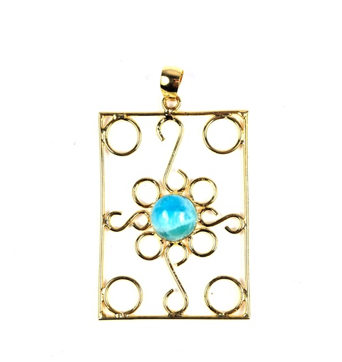 [32915] AUTO DORATO LARIMAR PENDANT