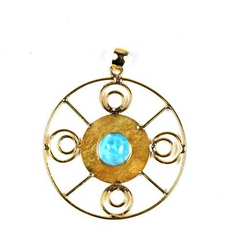[32918] AUTO DORATO LARIMAR PENDANT