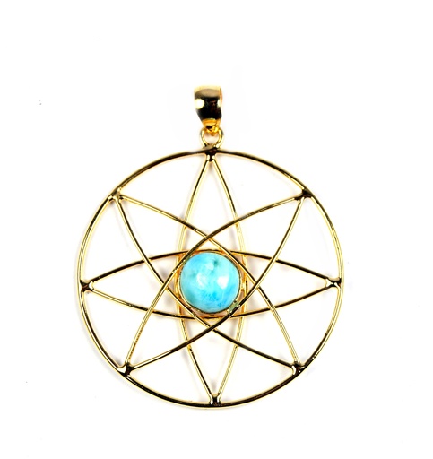 [32919] AUTO DORATO LARIMAR PENDANT