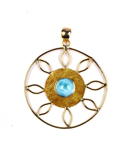 [32923] AUTO DORATO LARIMAR PENDANT