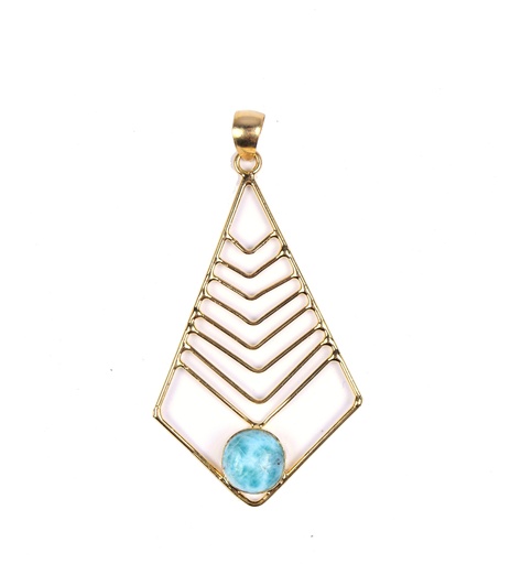 [32931] AUTO DORATO LARIMAR PENDANT