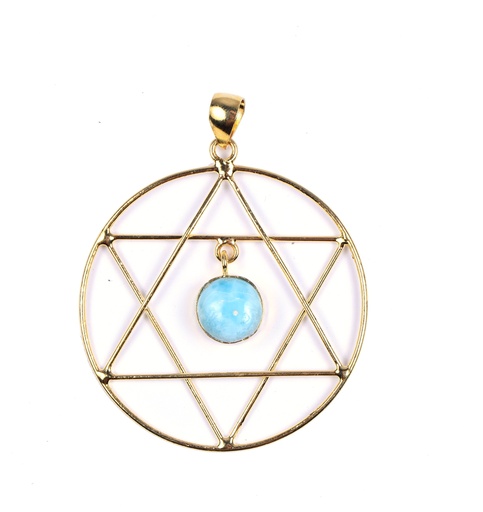 [32933] AUTO DORATO LARIMAR PENDANT